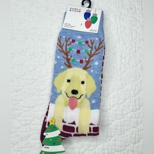Funky Socks Golden Retriever Socks NWT Christmas